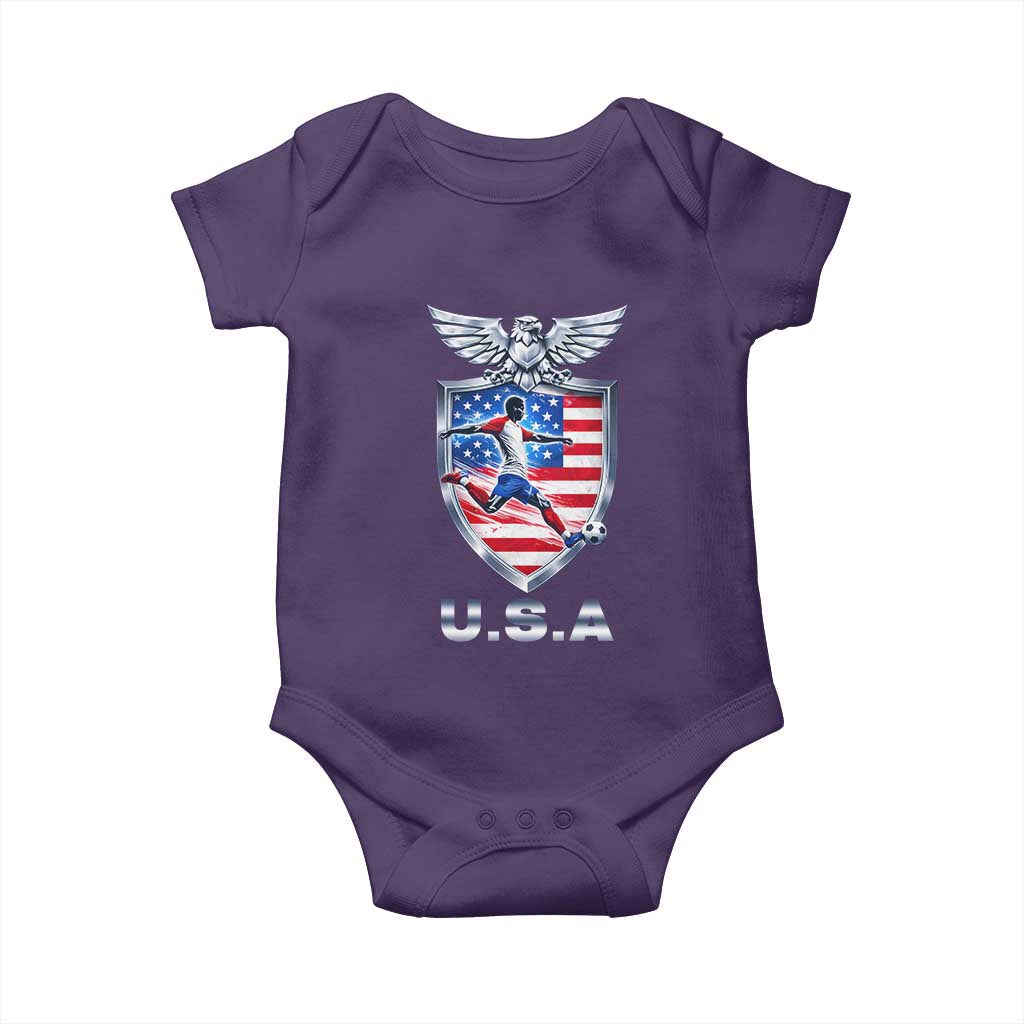 USA 2026 Soccer Player Baby Onesie United States Team Pride TS12 Purple Print Your Wear
