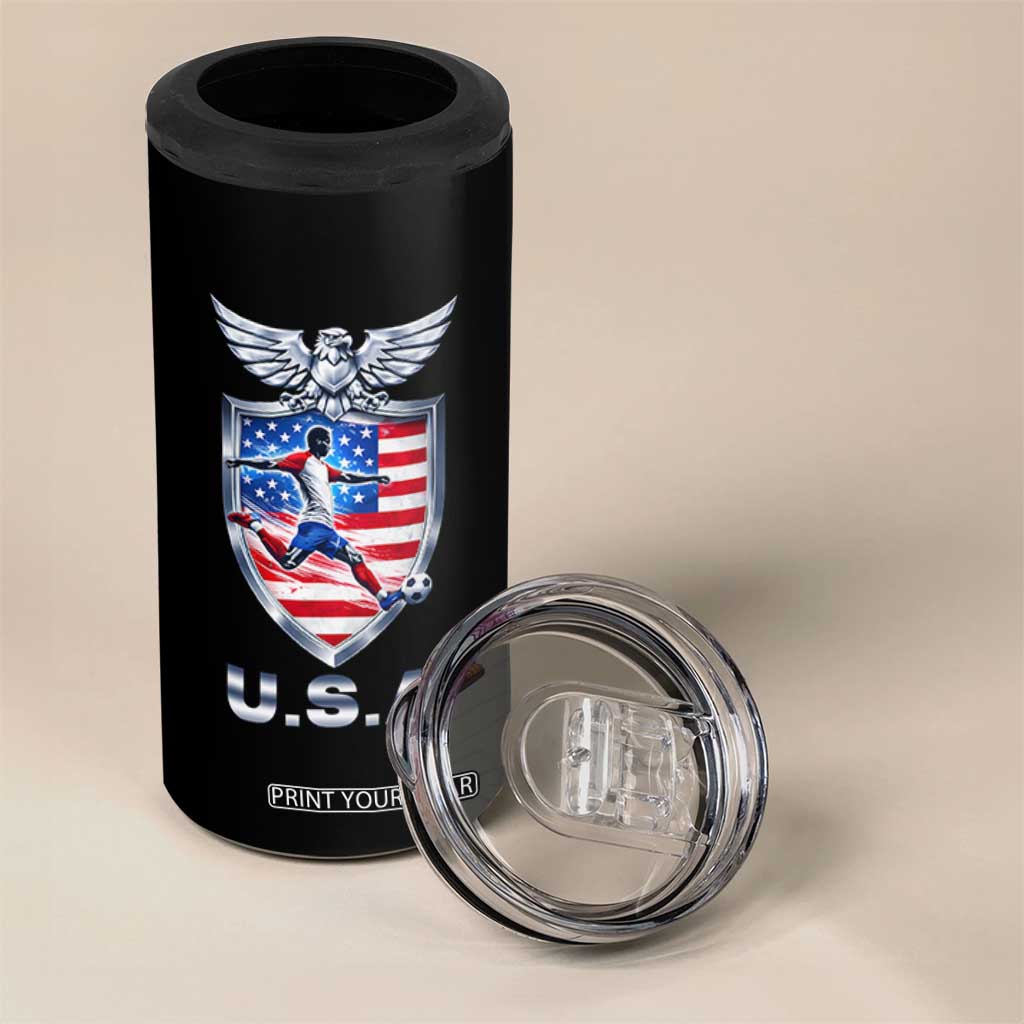 USA 2026 Soccer Player 4 in 1 Can Cooler Tumbler United States Team Pride TS12 Print Your Wear