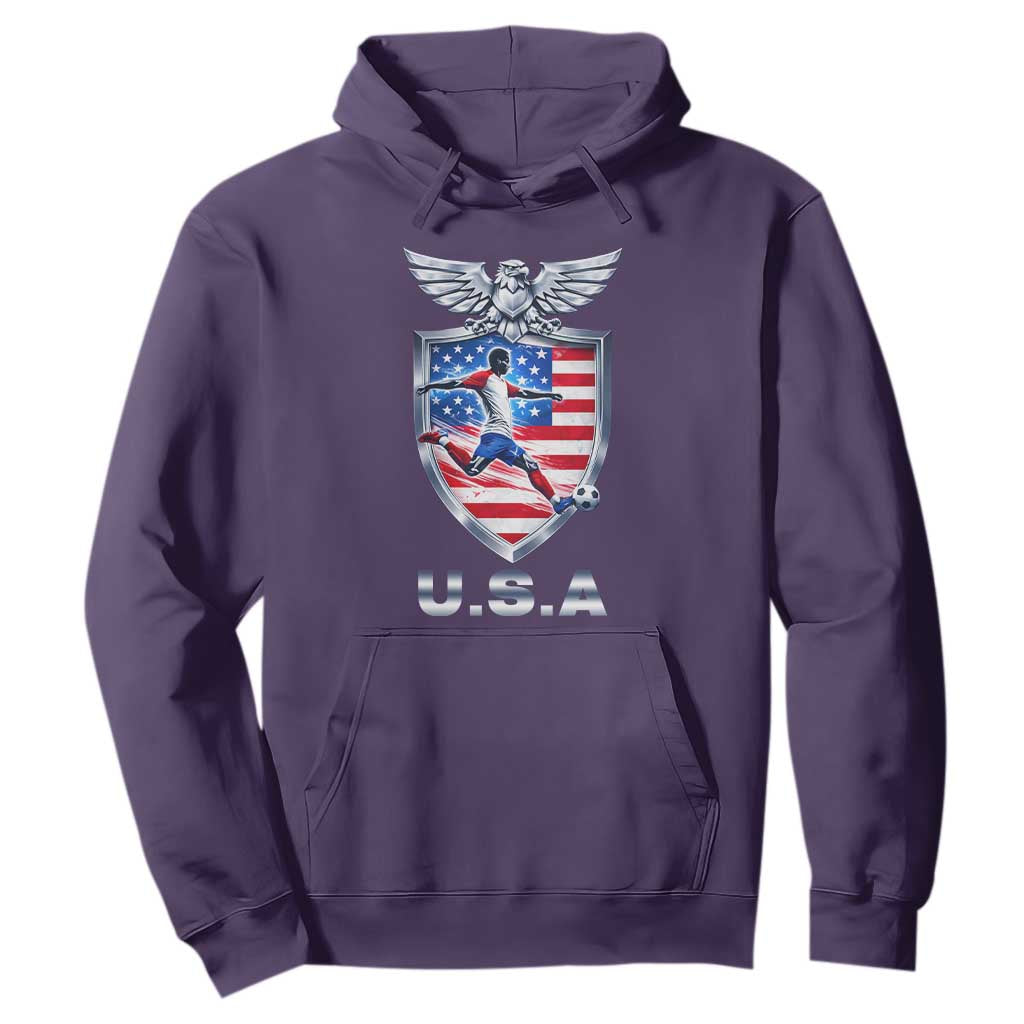USA 2026 Soccer Player Hoodie United States Team Pride TS12 Purple Print Your Wear