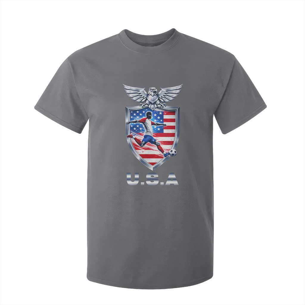 USA 2026 Soccer Player T Shirt For Kid United States Team Pride TS12 Charcoal Print Your Wear