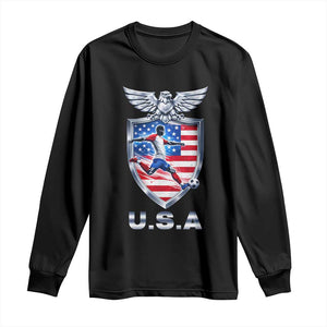 USA 2026 Soccer Player Long Sleeve Shirt United States Team Pride TS12 Black Print Your Wear