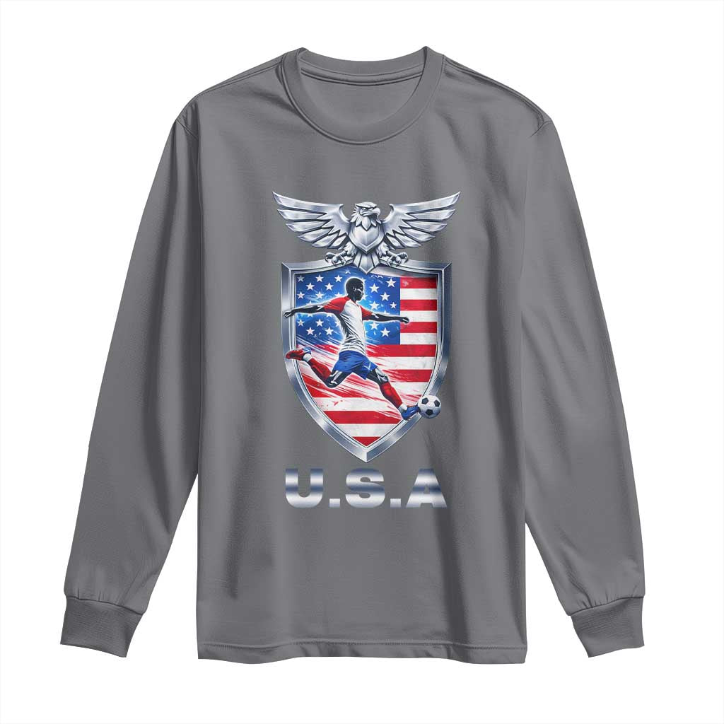 USA 2026 Soccer Player Long Sleeve Shirt United States Team Pride TS12 Charcoal Print Your Wear