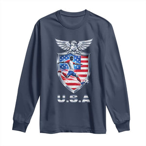 USA 2026 Soccer Player Long Sleeve Shirt United States Team Pride TS12 Navy Print Your Wear