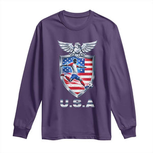 USA 2026 Soccer Player Long Sleeve Shirt United States Team Pride TS12 Purple Print Your Wear