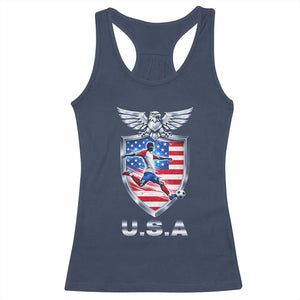 USA 2026 Soccer Player Racerback Tank Top United States Team Pride TS12 Navy Print Your Wear