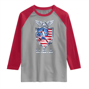 USA 2026 Soccer Player Raglan Shirt United States Team Pride TS12 Sport Gray Red Print Your Wear