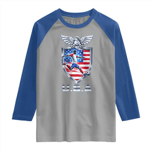 USA 2026 Soccer Player Raglan Shirt United States Team Pride TS12 Sport Gray Royal Print Your Wear
