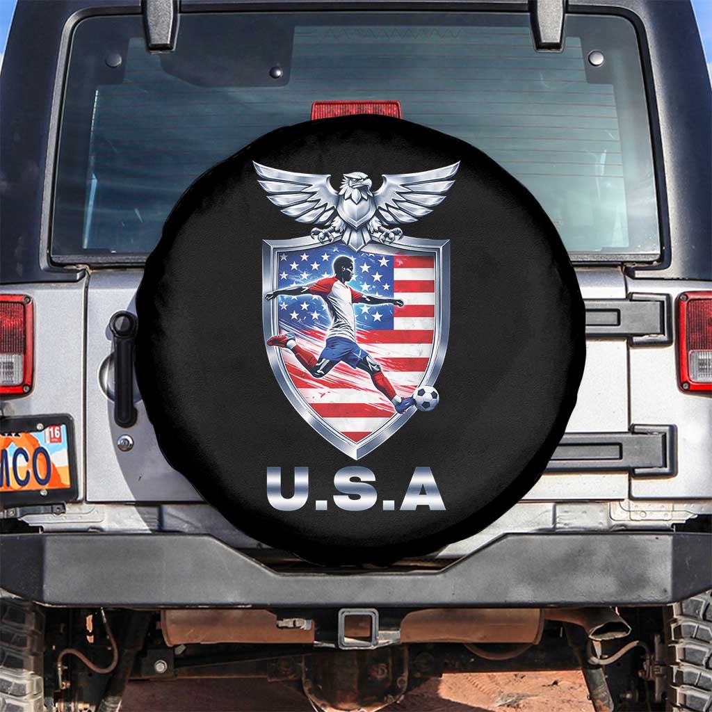 USA 2026 Soccer Player Spare Tire Cover United States Team Pride TS12 No hole Black Print Your Wear