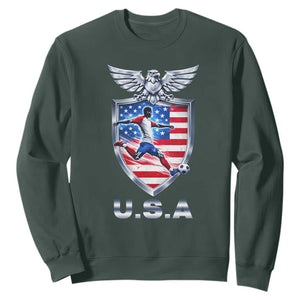 USA 2026 Soccer Player Sweatshirt United States Team Pride TS12 Dark Forest Green Print Your Wear