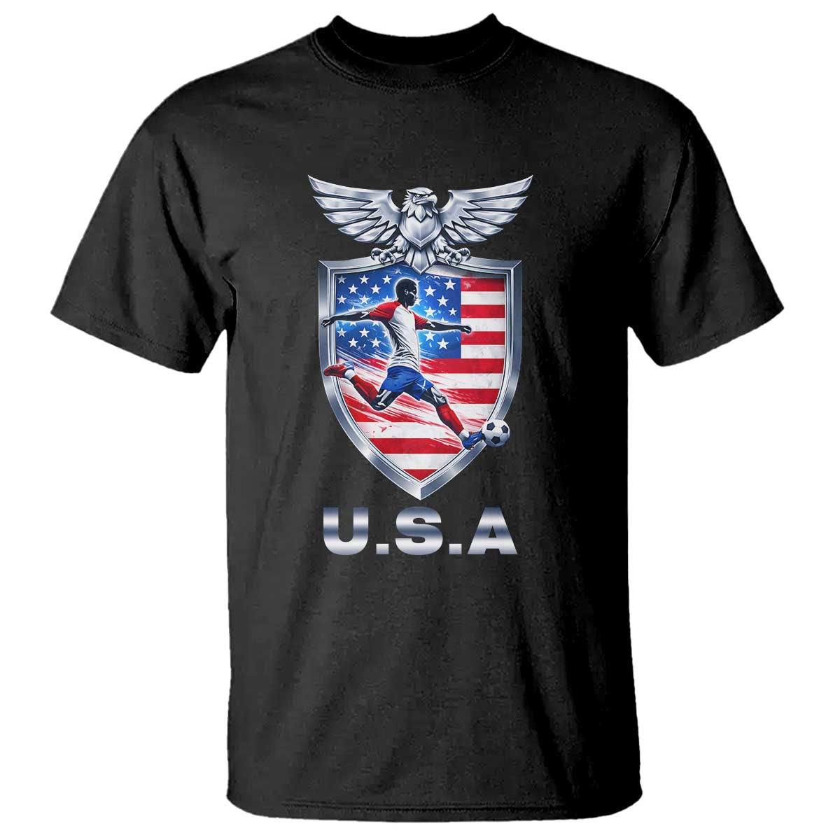 USA 2026 Soccer Player T Shirt United States Team Pride TS12 Black Print Your Wear