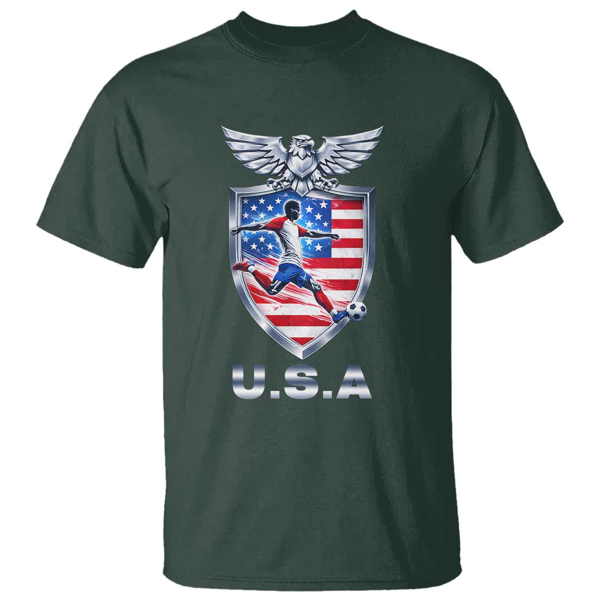 USA 2026 Soccer Player T Shirt United States Team Pride TS12 Dark Forest Green Print Your Wear