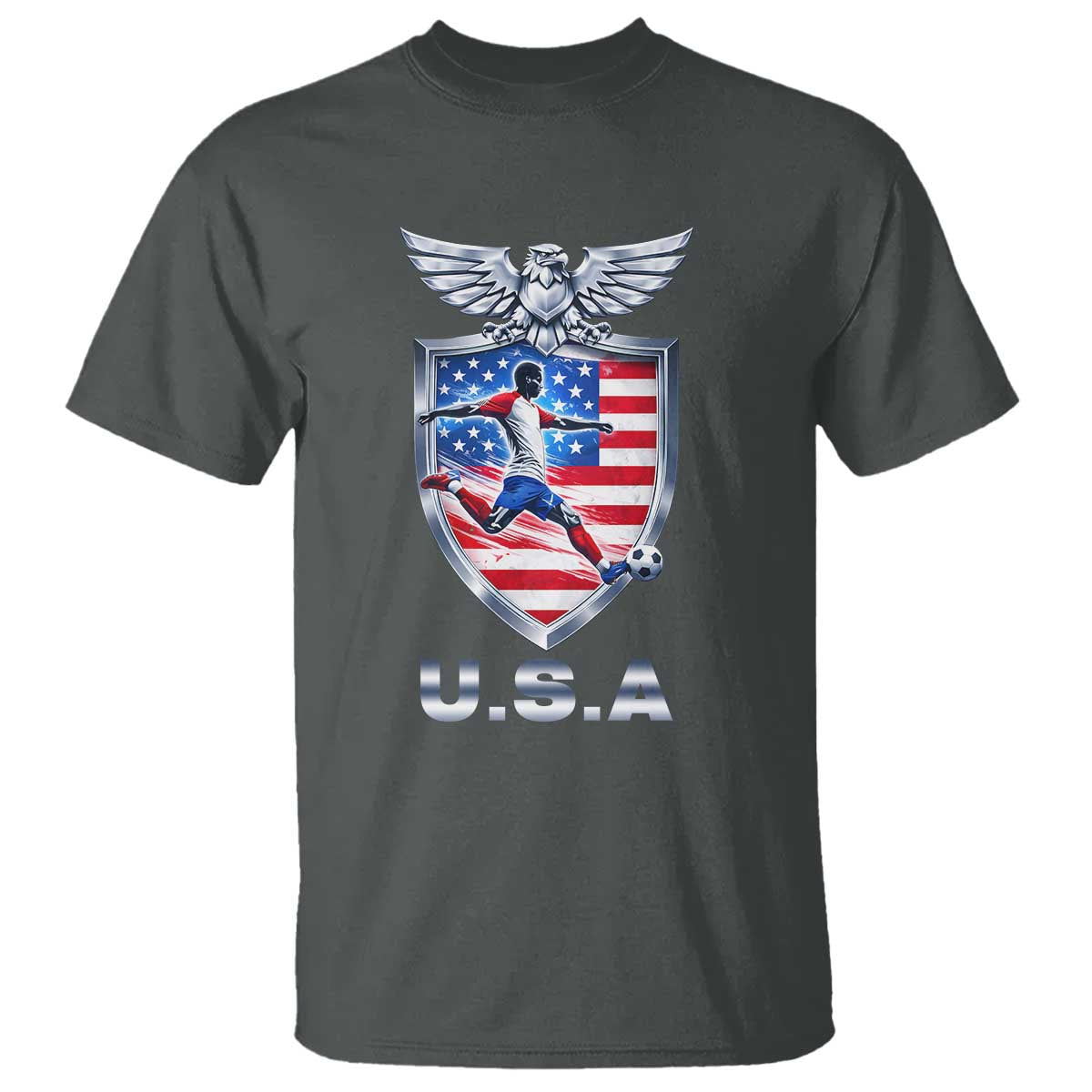 USA 2026 Soccer Player T Shirt United States Team Pride TS12 Dark Heather Print Your Wear