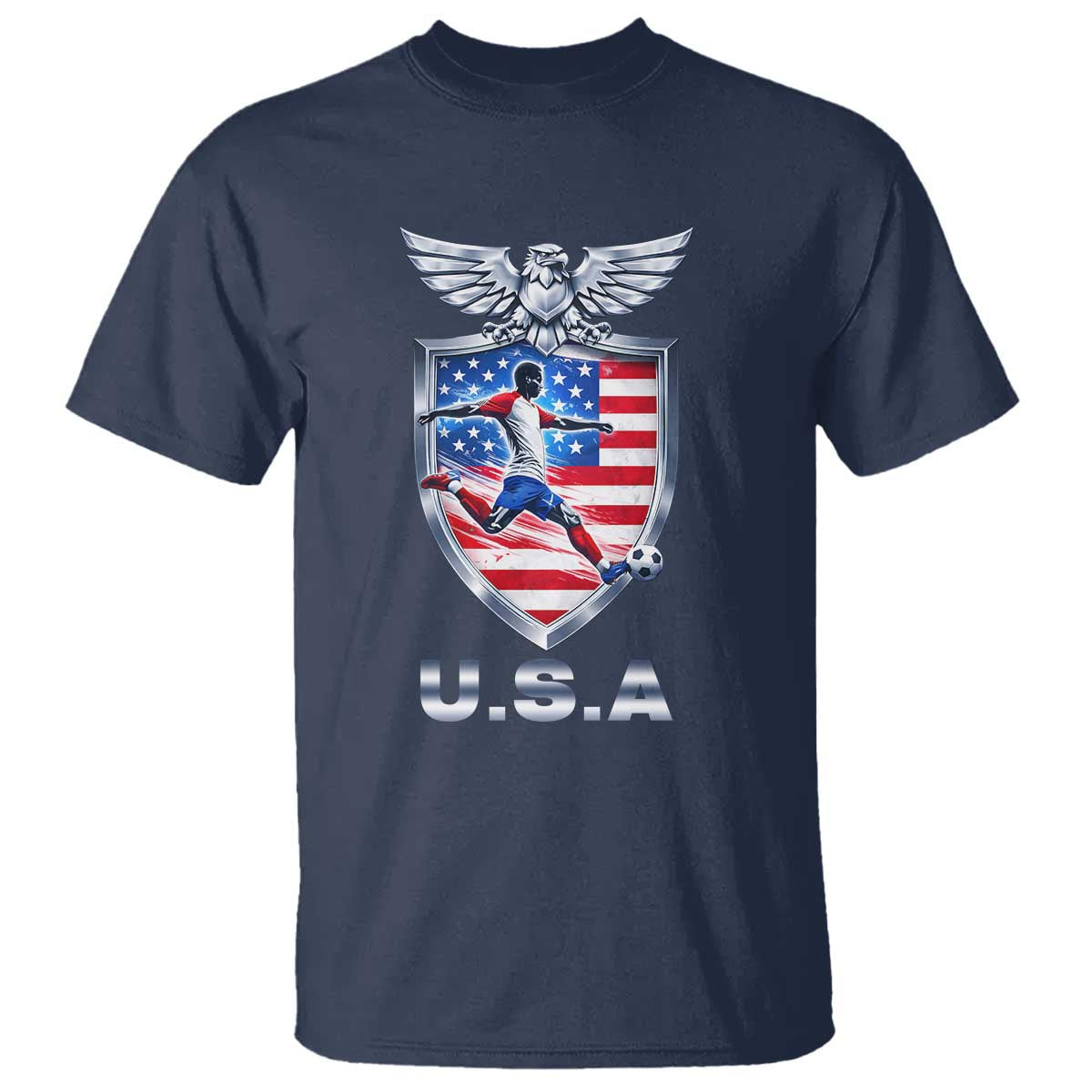 USA 2026 Soccer Player T Shirt United States Team Pride TS12 Navy Print Your Wear