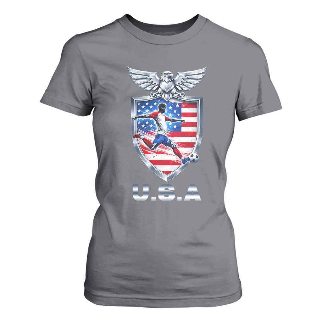USA 2026 Soccer Player T Shirt For Women United States Team Pride TS12 Charcoal Print Your Wear