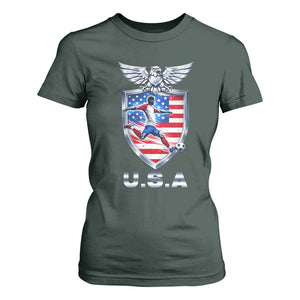 USA 2026 Soccer Player T Shirt For Women United States Team Pride TS12 Dark Forest Green Print Your Wear