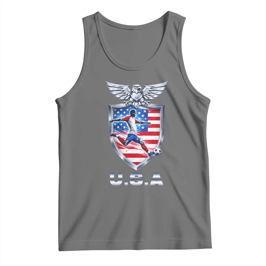 USA 2026 Soccer Player Tank Top United States Team Pride TS12 Black Heather Print Your Wear