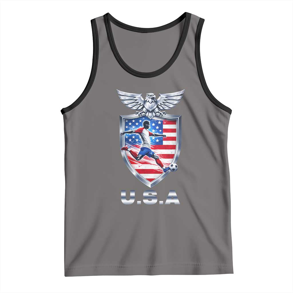 USA 2026 Soccer Player Tank Top United States Team Pride TS12 Deep Heather Black Print Your Wear
