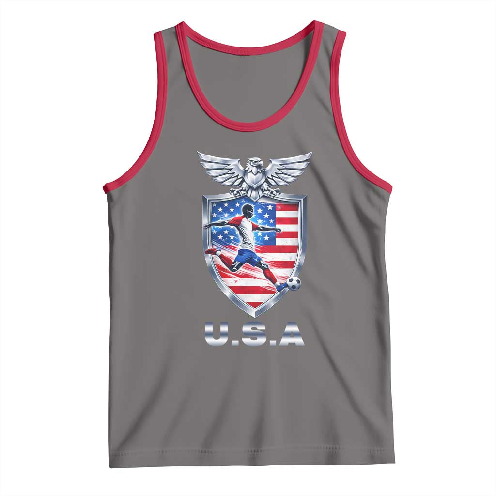 USA 2026 Soccer Player Tank Top United States Team Pride TS12 Deep Heather Red Print Your Wear