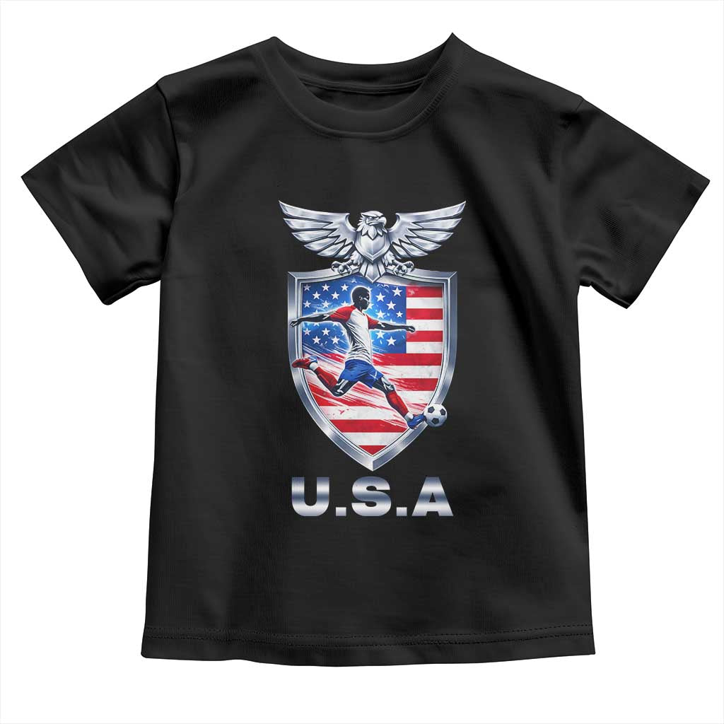 USA 2026 Soccer Player Toddler T Shirt United States Team Pride TS12 Black Print Your Wear