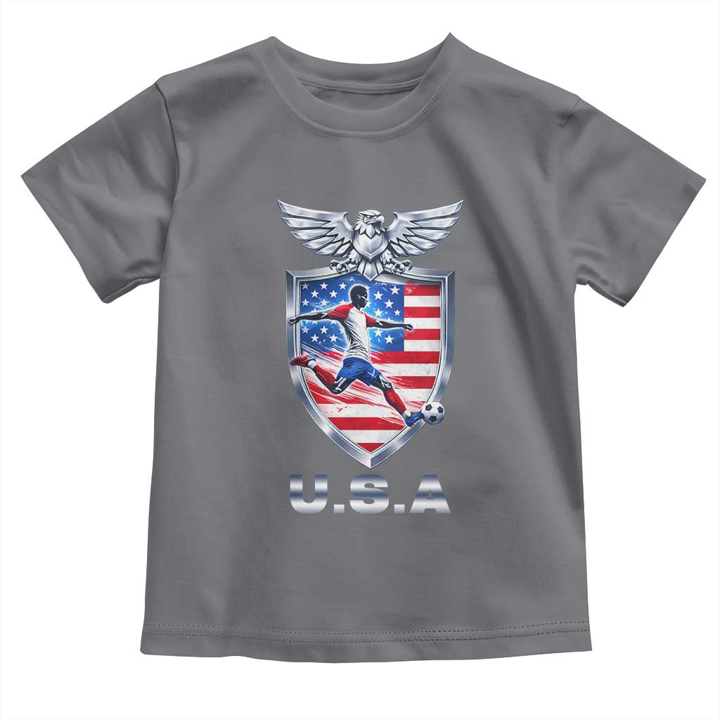 USA 2026 Soccer Player Toddler T Shirt United States Team Pride TS12 Charcoal Print Your Wear