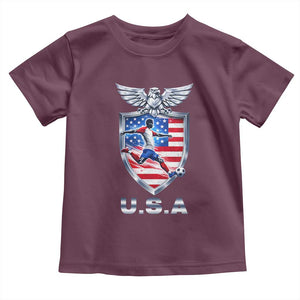 USA 2026 Soccer Player Toddler T Shirt United States Team Pride TS12 Maroon Print Your Wear