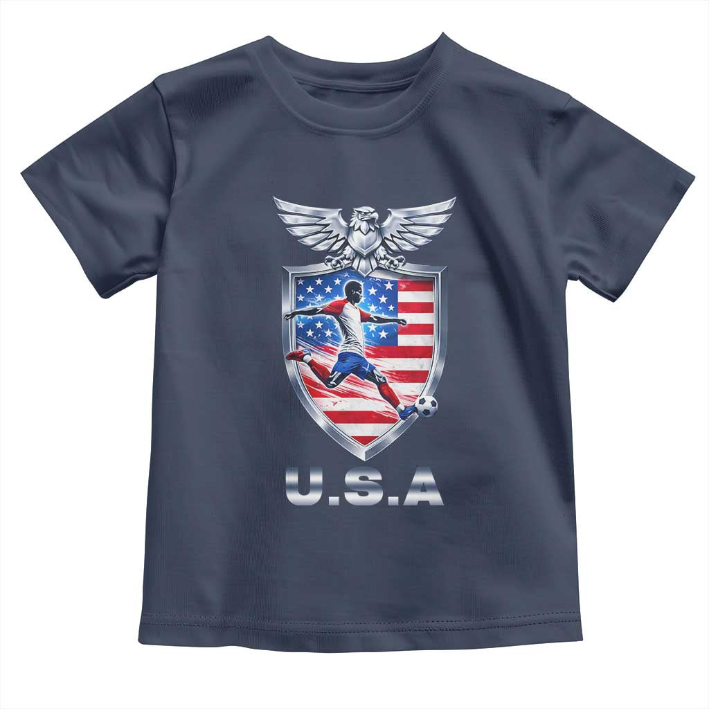 USA 2026 Soccer Player Toddler T Shirt United States Team Pride TS12 Navy Print Your Wear