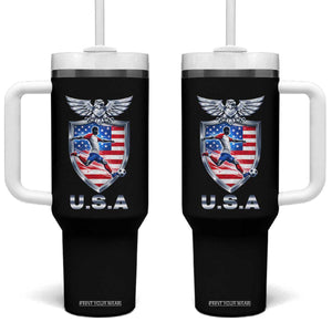 USA 2026 Soccer Player Tumbler With Handle United States Team Pride TS12 One Size: 40 oz Black Print Your Wear