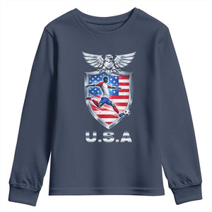 USA 2026 Soccer Player Youth Sweatshirt United States Team Pride TS12 Navy Print Your Wear