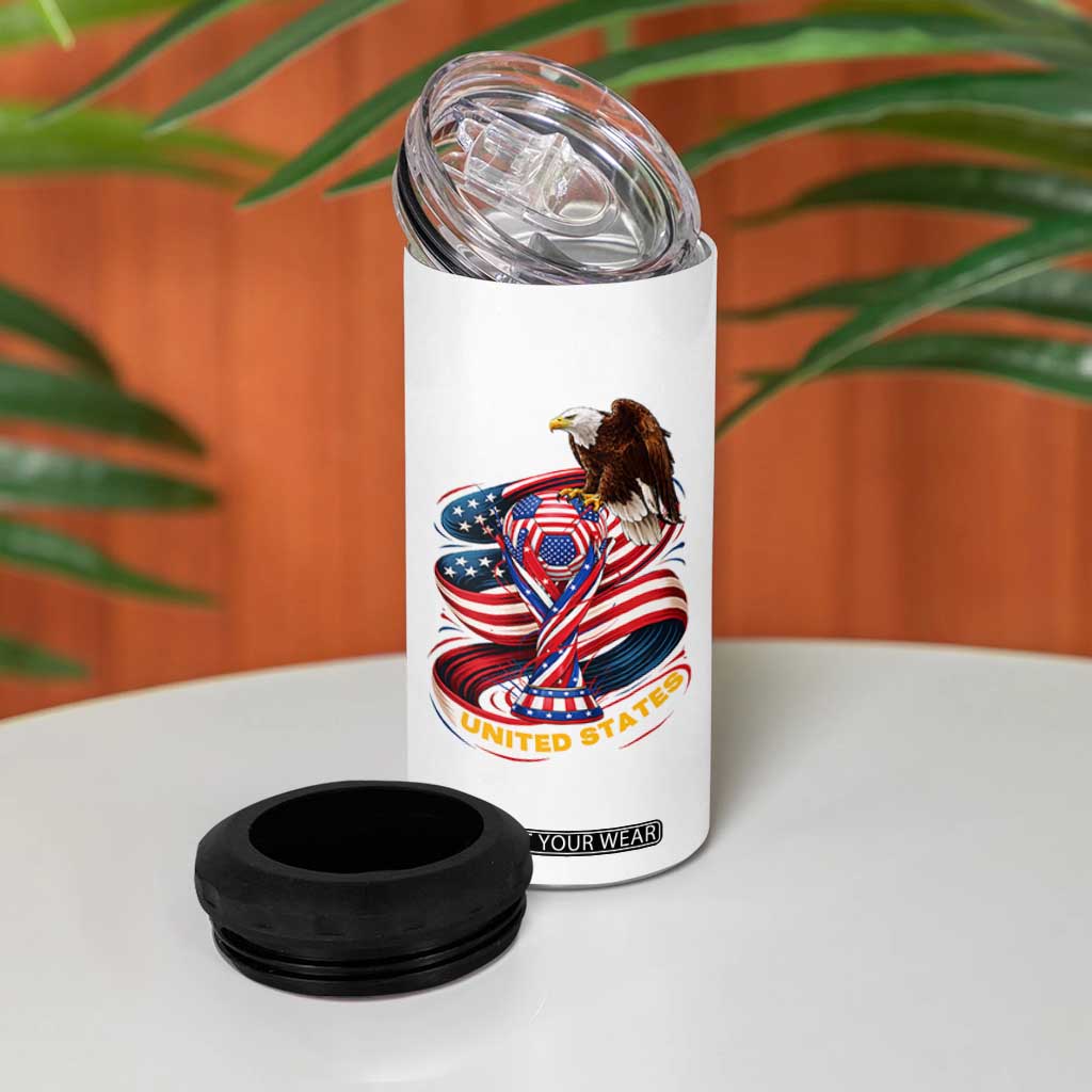 United States Sport USA Team 2026 4 in 1 Can Cooler Tumbler American Soccer Fans Gift TS12 Print Your Wear