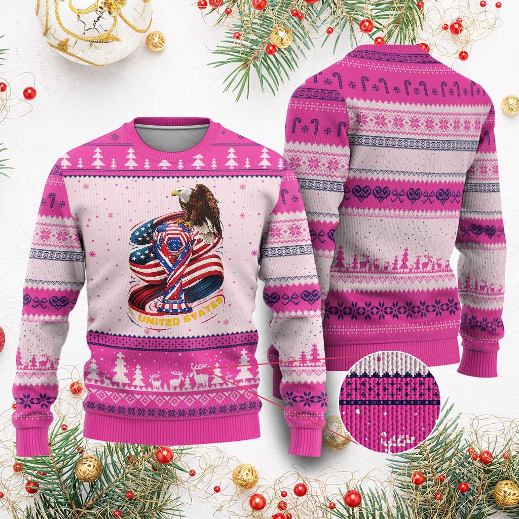 United States Sport USA Team 2026 Ugly Christmas Sweater American Soccer Fans Gift TS12 Hot Pink Print Your Wear