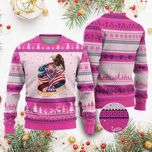 United States Sport USA Team 2026 Ugly Christmas Sweater American Soccer Fans Gift TS12 Hot Pink Print Your Wear