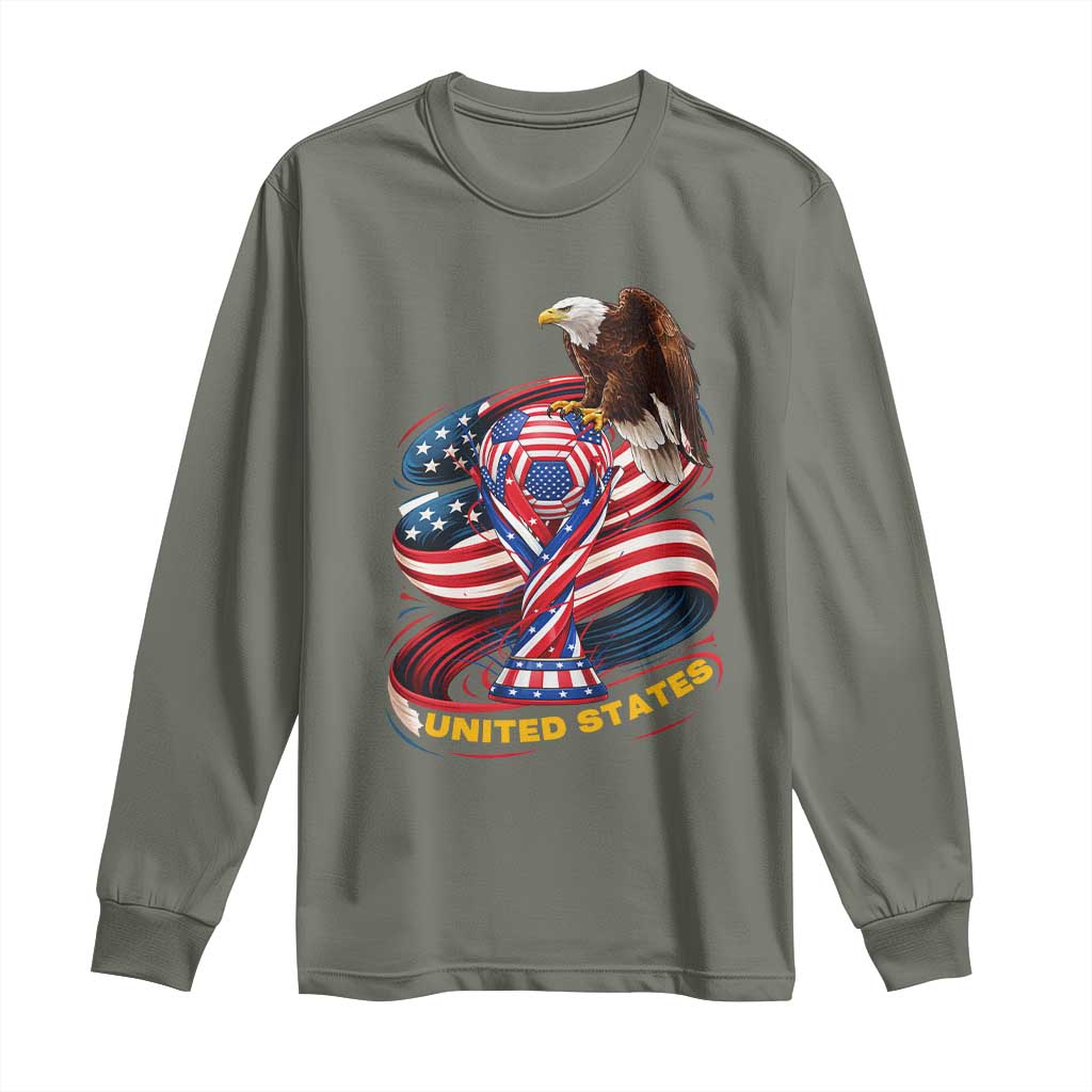 United States Sport USA Team 2026 Long Sleeve Shirt American Soccer Fans Gift TS12 Military Green Print Your Wear