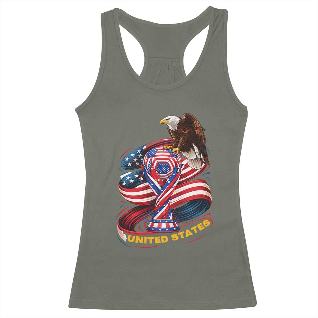 United States Sport USA Team 2026 Racerback Tank Top American Soccer Fans Gift TS12 Military Green Print Your Wear