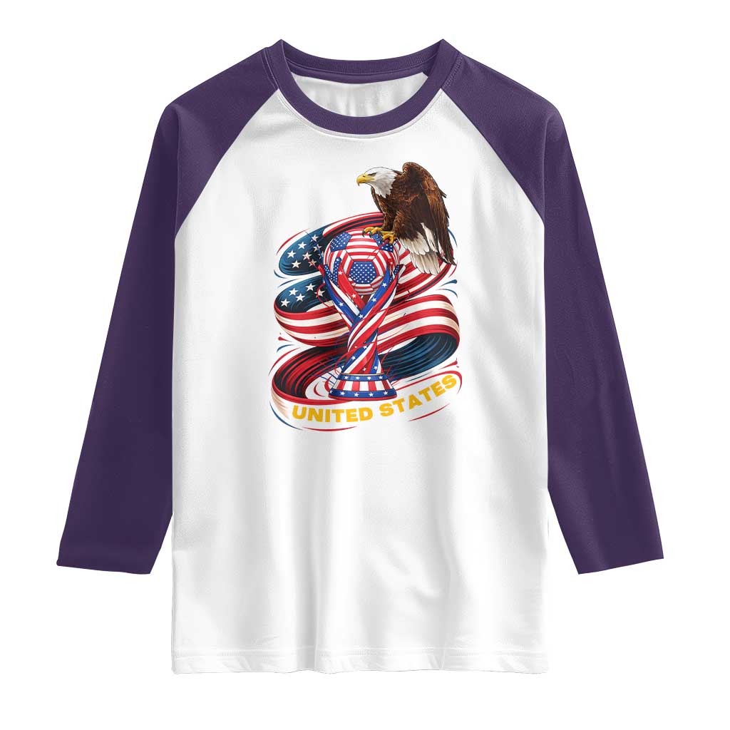 United States Sport USA Team 2026 Raglan Shirt American Soccer Fans Gift TS12 White Purple Print Your Wear
