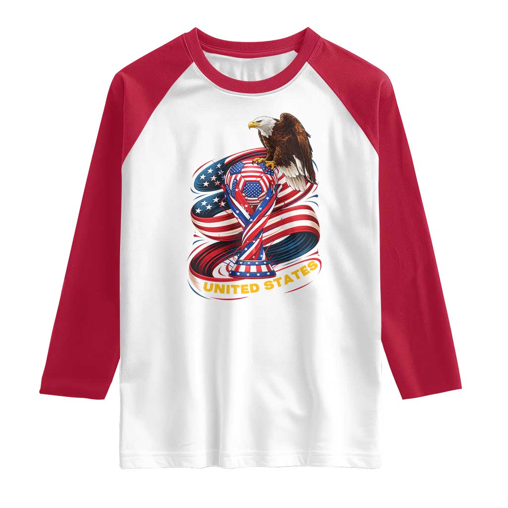 United States Sport USA Team 2026 Raglan Shirt American Soccer Fans Gift TS12 White Red Print Your Wear