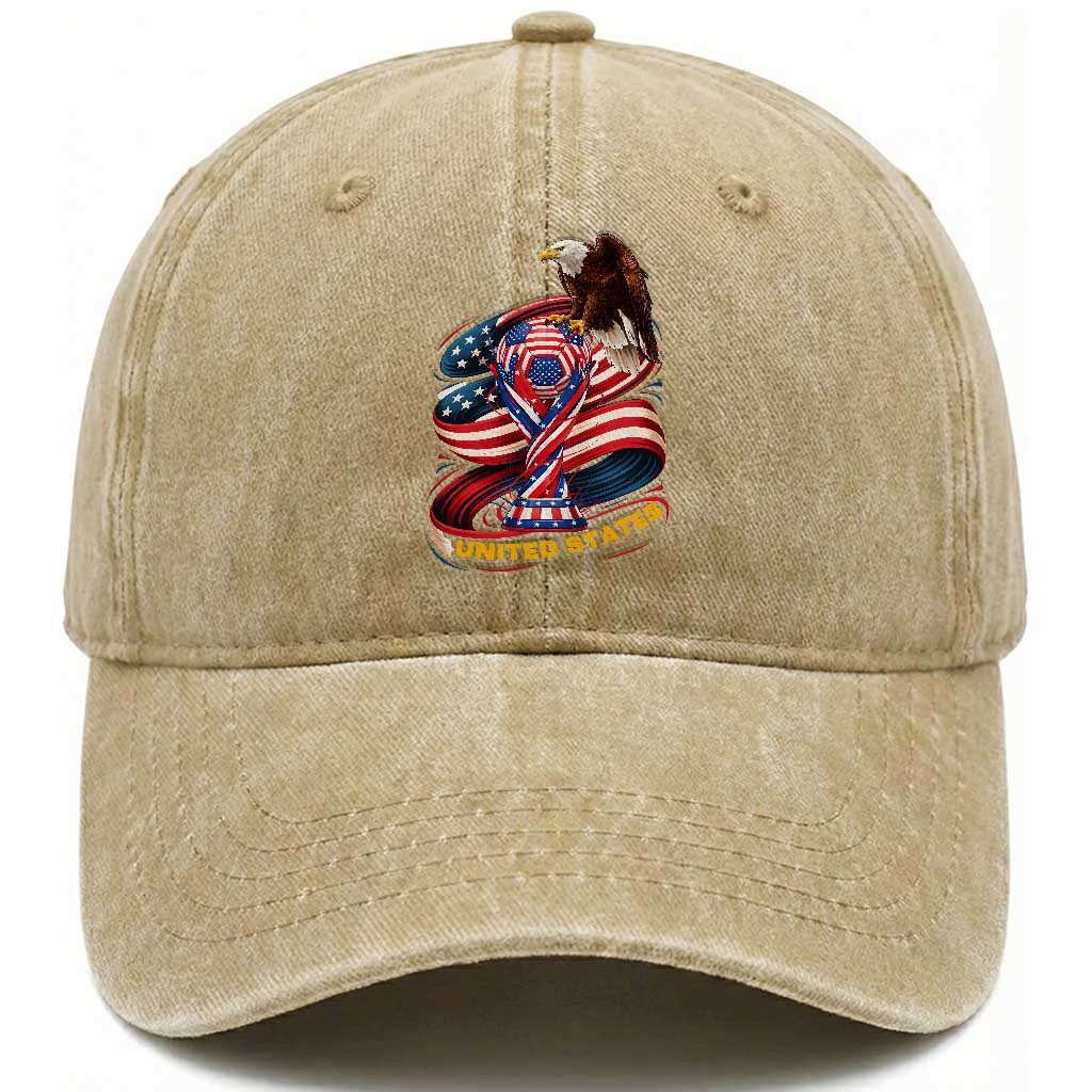 United States Sport USA Team 2026 Washed Cotton Baseball Cap American Soccer Fans Gift TS12 Washed Cap Universal Fit Khaki Print Your Wear