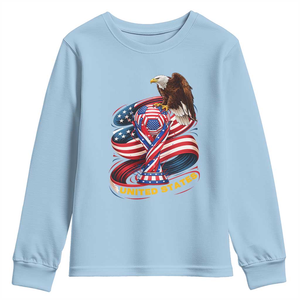 United States Sport USA Team 2026 Youth Sweatshirt American Soccer Fans Gift TS12 Light Blue Print Your Wear