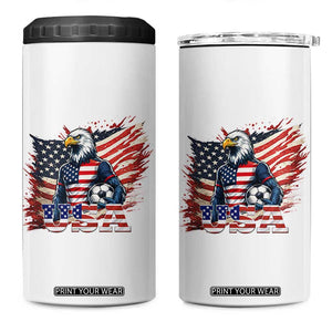 American Eagle And Soccer USA 2026 Supporter 4 in 1 Can Cooler Tumbler TS12 One Size: 16 oz White Print Your Wear