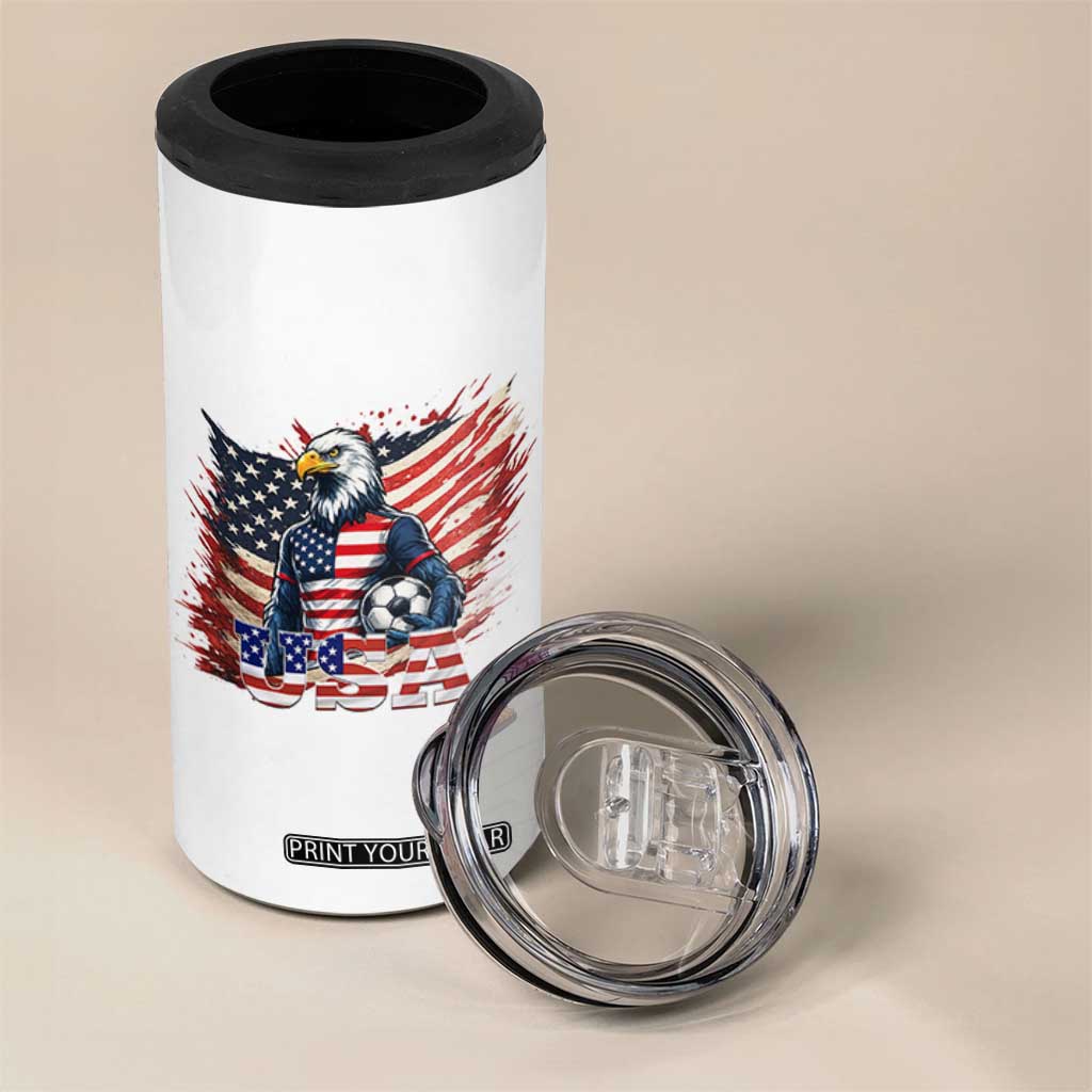 American Eagle And Soccer USA 2026 Supporter 4 in 1 Can Cooler Tumbler TS12 Print Your Wear