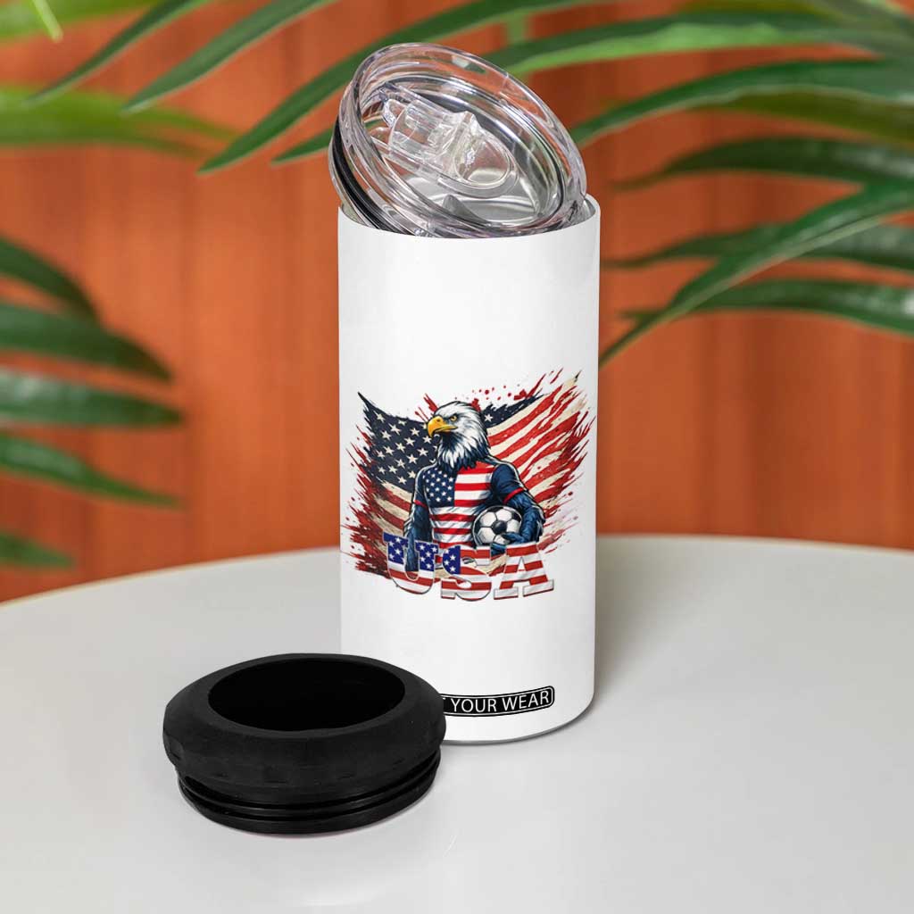 American Eagle And Soccer USA 2026 Supporter 4 in 1 Can Cooler Tumbler TS12 Print Your Wear