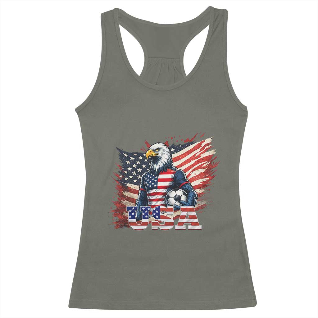 American Eagle And Soccer USA 2026 Supporter Racerback Tank Top TS12 Military Green Print Your Wear
