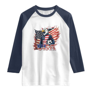 American Eagle And Soccer USA 2026 Supporter Raglan Shirt TS12 White Navy Print Your Wear