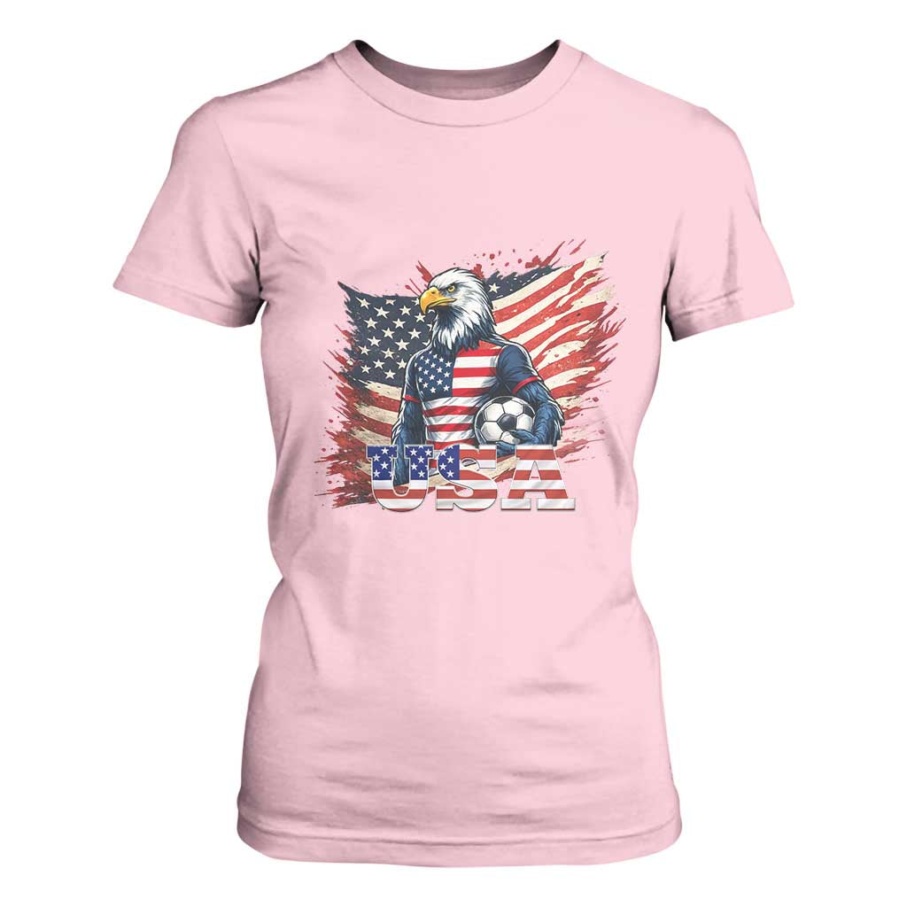 American Eagle And Soccer USA 2026 Supporter T Shirt For Women TS12 Light Pink Print Your Wear