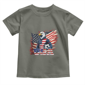 American Eagle And Soccer USA 2026 Supporter Toddler T Shirt TS12 Military Green Print Your Wear