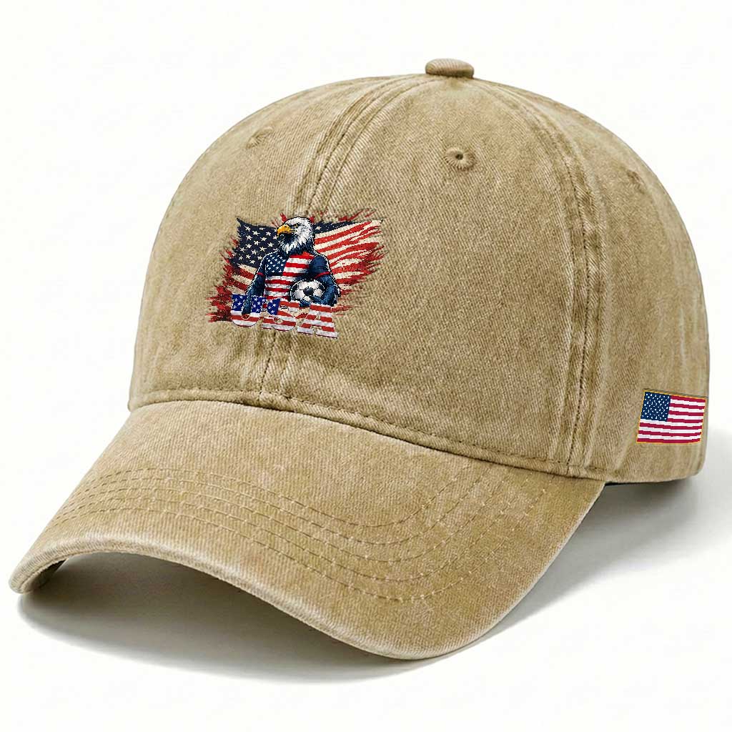 American Eagle And Soccer USA 2026 Supporter Washed Cotton Baseball Cap TS12 Print Your Wear