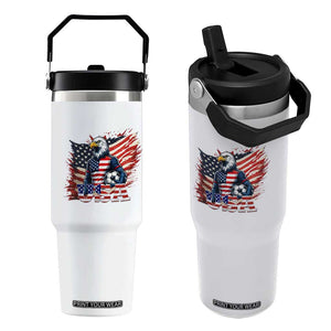 American Eagle And Soccer USA 2026 Supporter Flip Straw Tumbler TS12 One Size: 30 oz White Print Your Wear