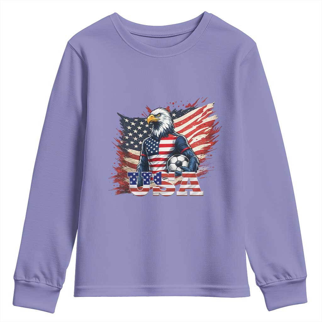 American Eagle And Soccer USA 2026 Supporter Youth Sweatshirt TS12 Violet Print Your Wear