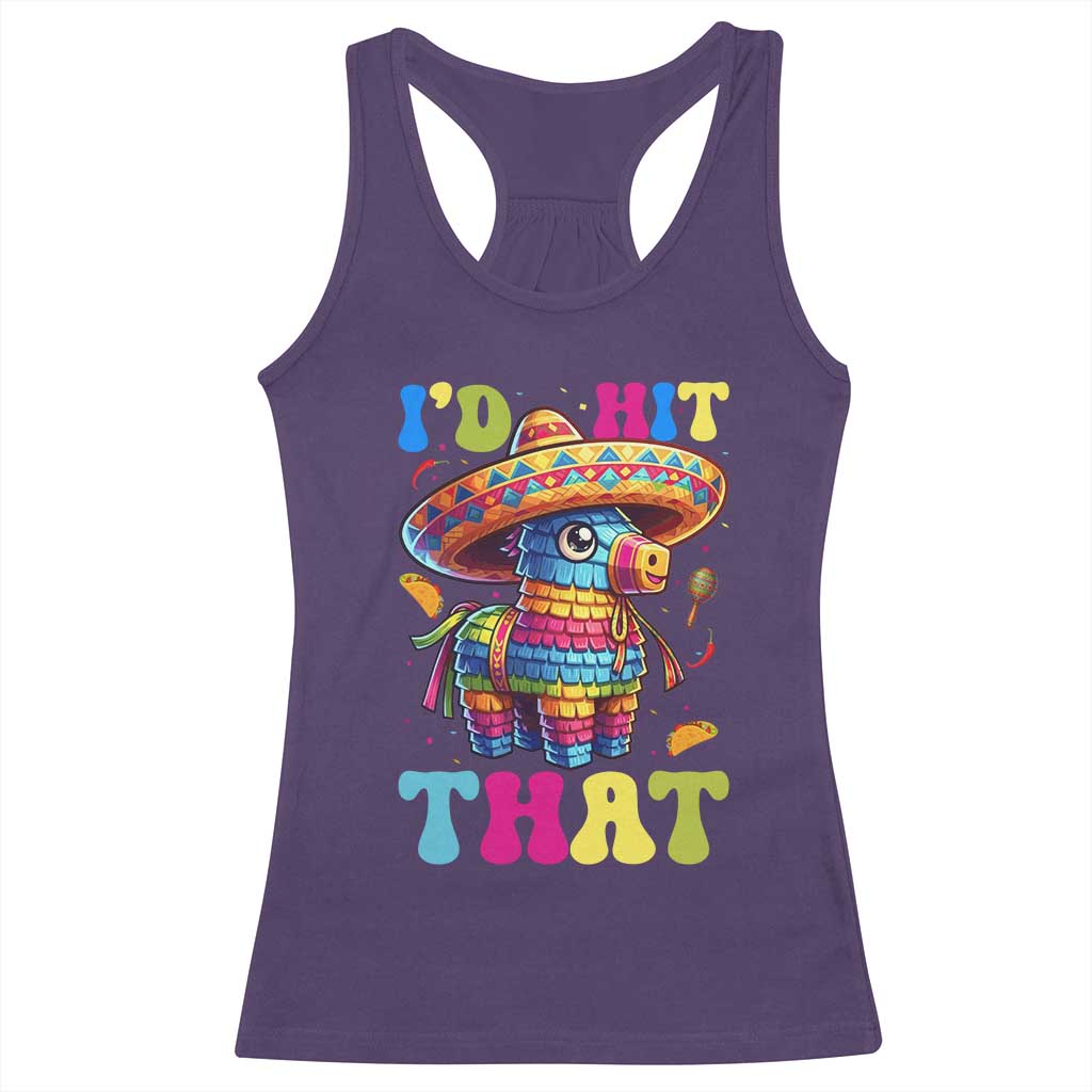 Funny Cinco De Mayo Pinata Racerback Tank Top Id Hit That TS12 Purple Print Your Wear