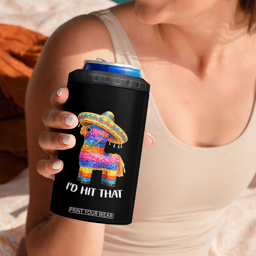 Funny Rainbow Pinata Sombrero 4 in 1 Can Cooler Tumbler Id Hit That TS12 Print Your Wear