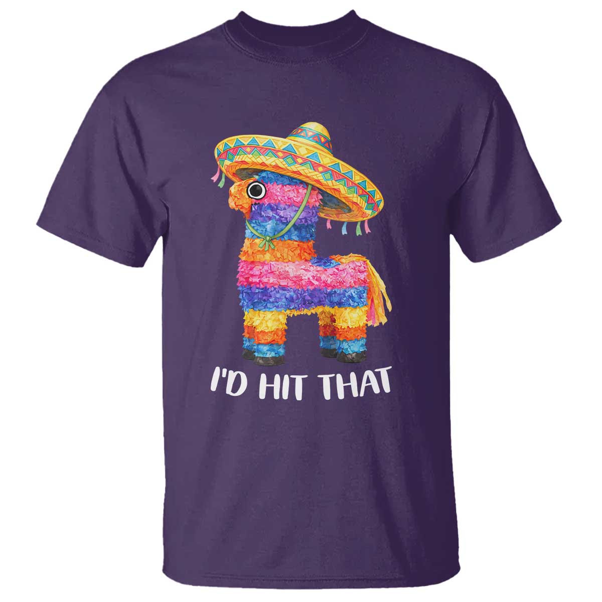 Funny Rainbow Pinata Sombrero T Shirt Id Hit That TS12 Purple Print Your Wear